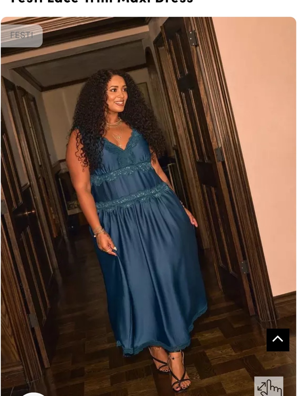 Festi blue maxi dress with lace trim. Size:3 torrid